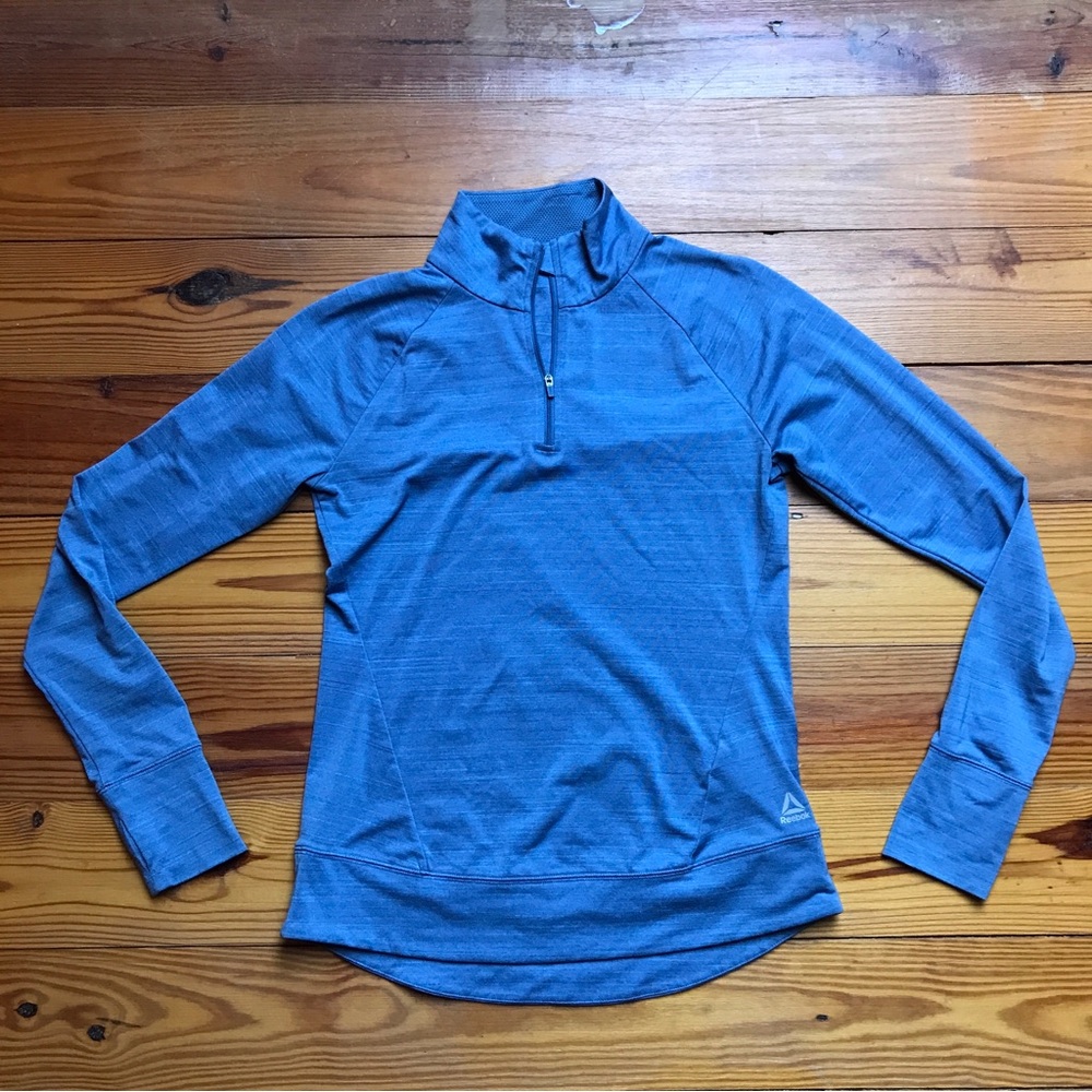 Reebok Blue Quarterzip Long Sleeve Top, EUC, M